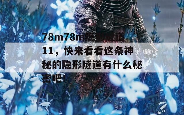 78m78m隐形隧道11，快来看看这条神秘的隐形隧道有什么秘密吧！