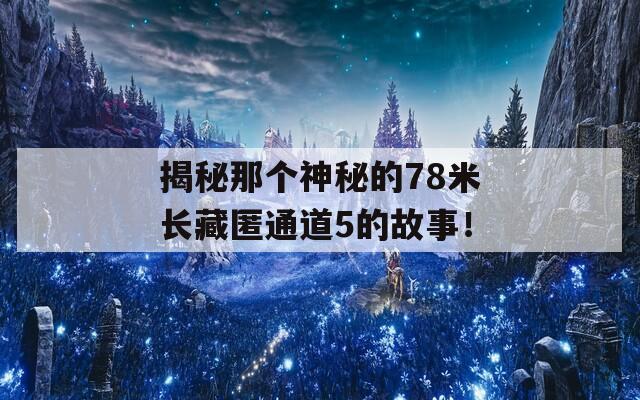 揭秘那个神秘的78米长藏匿通道5的故事！