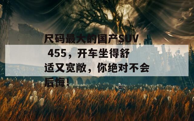 尺码最大的国产SUV 455，开车坐得舒适又宽敞，你绝对不会后悔！