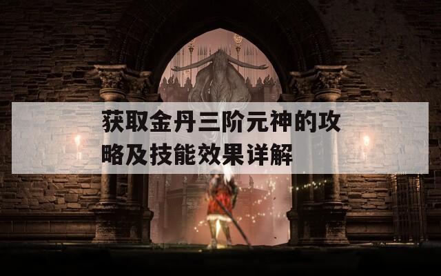 获取金丹三阶元神的攻略及技能效果详解