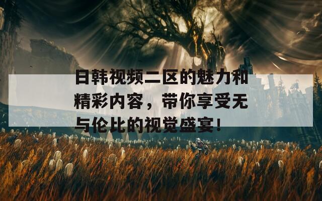 日韩视频二区的魅力和精彩内容，带你享受无与伦比的视觉盛宴！