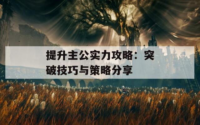 提升主公实力攻略：突破技巧与策略分享  第1张