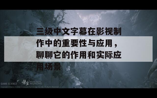 三级中文字幕在影视制作中的重要性与应用，聊聊它的作用和实际应用场景