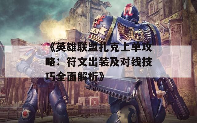 《英雄联盟扎克上单攻略：符文出装及对线技巧全面解析》  第1张