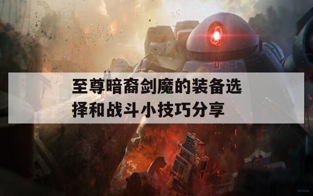 至尊暗裔剑魔的装备选择和战斗小技巧分享