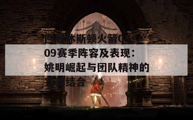 回顾休斯顿火箭08-09赛季阵容及表现：姚明崛起与团队精神的完美结合  第1张