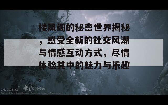 楼凤阁的秘密世界揭秘，感受全新的社交风潮与情感互动方式，尽情体验其中的魅力与乐趣。