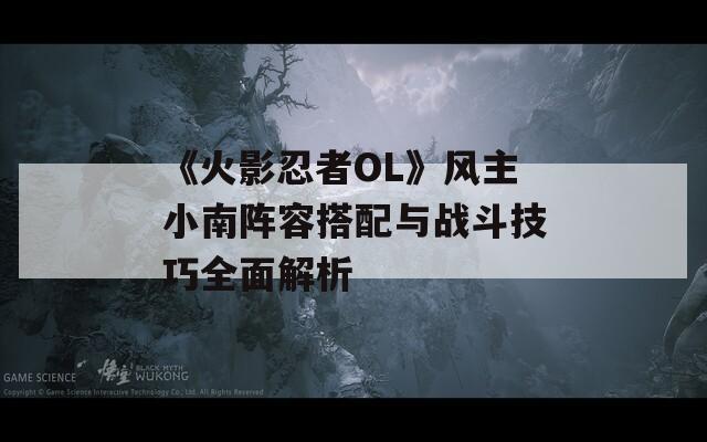 《火影忍者OL》风主小南阵容搭配与战斗技巧全面解析