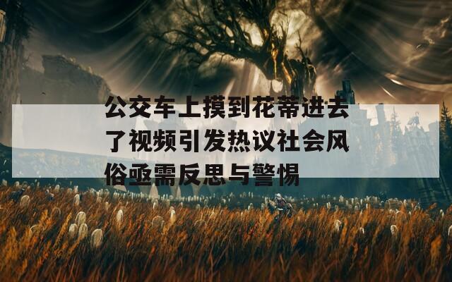 公交车上摸到花蒂进去了视频引发热议社会风俗亟需反思与警惕